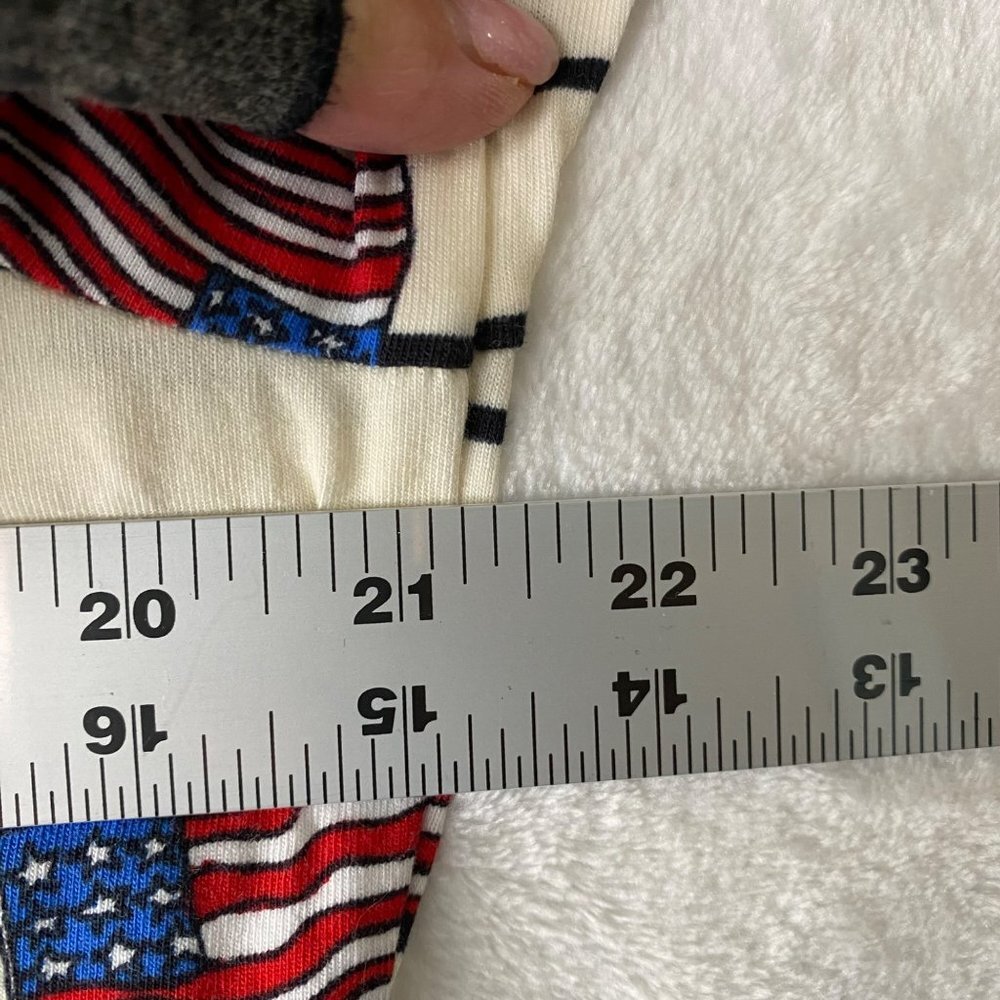 Coral Bay USA Flag Shirt July 4th Women Size Large Cotton‎ Blend Patriotic - Picture 6 of 8